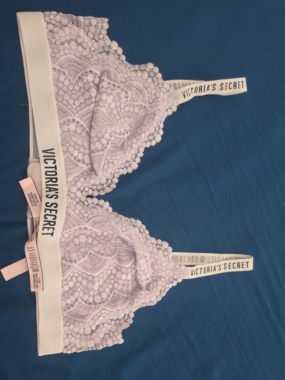 Victoria's Secret Lavender Lace Bralette with Logo Band